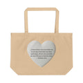 Sac fourre-tout Christian Heart avec Matthieu 18:19 Écriture - Grand fourre-tout d'épicerie et d'église en toile écologique