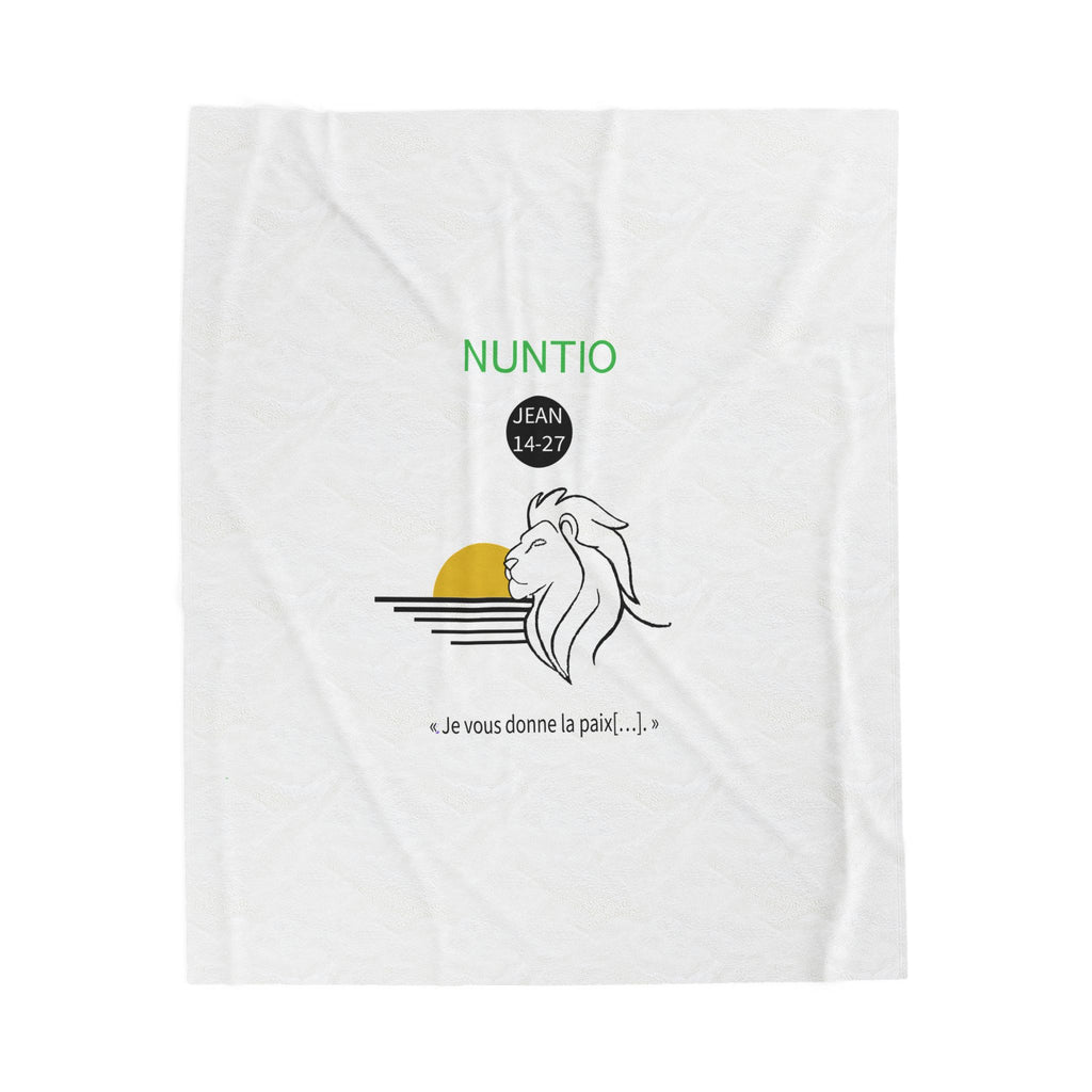 Couverture en peluche de velours  — "NUNTIO" Jean 14:27 Inspirational Throw